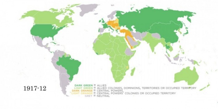 Όλος ο Α' Παγκόσμιος Πόλεμος `ζωντανεύει` σε έναν εντυπωσιακό χάρτη! ΒΙΝΤΕΟ