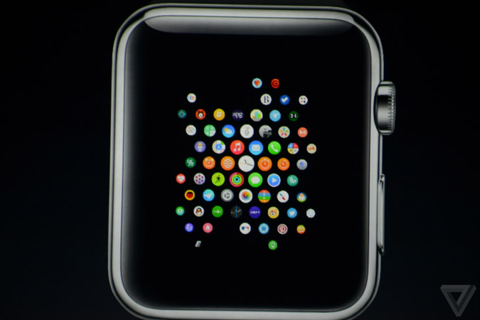Γυρνώντας την κόρωνα στο πλάι του Apple Watch εμφανίζονται οι εφαρμογές του ρολογιού