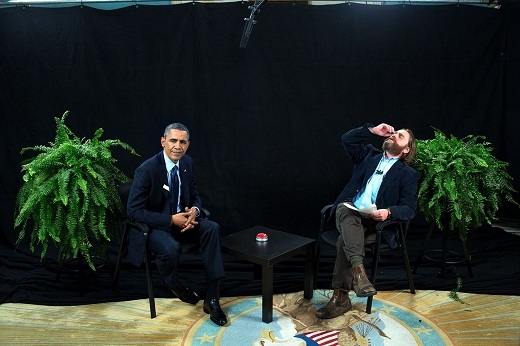 Ο πρόεδρος και ο Ζακ Γαλιφιανάκης στην εκπομπή Between Two Ferns - Φεβρουάριος 2014