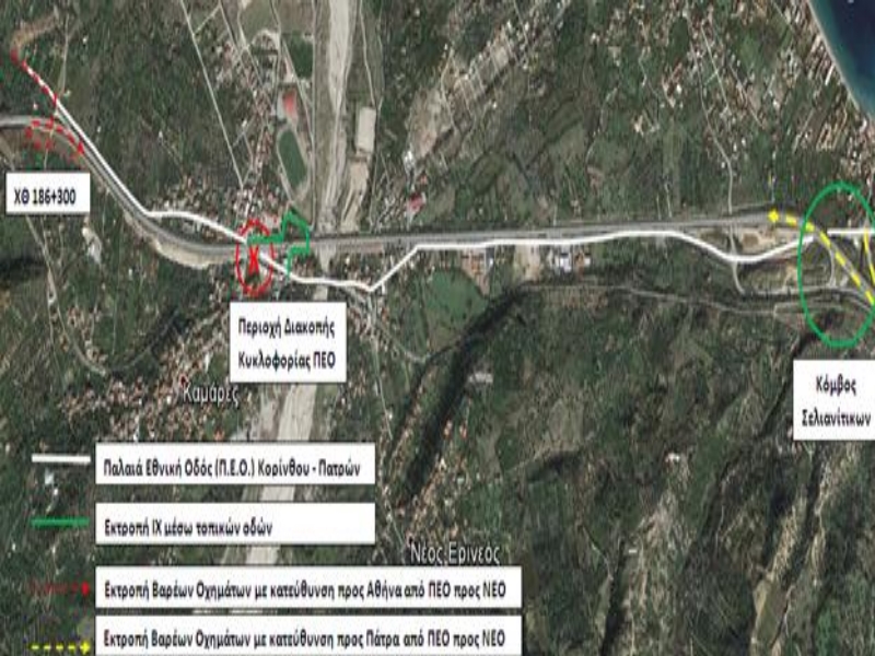 Χάρτης με πληροφορίες από την "Ολυμπία Οδό" - Φωτό olympiaodos.gr