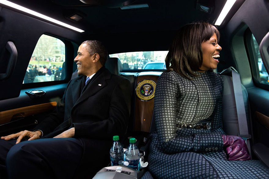 Μέσα στο προεδρικό αυτοκίνητο, στις 21 Ιανουαρίου του 2013, στην Ουάσινγκτον / Φωτογραφία: Pete Souza