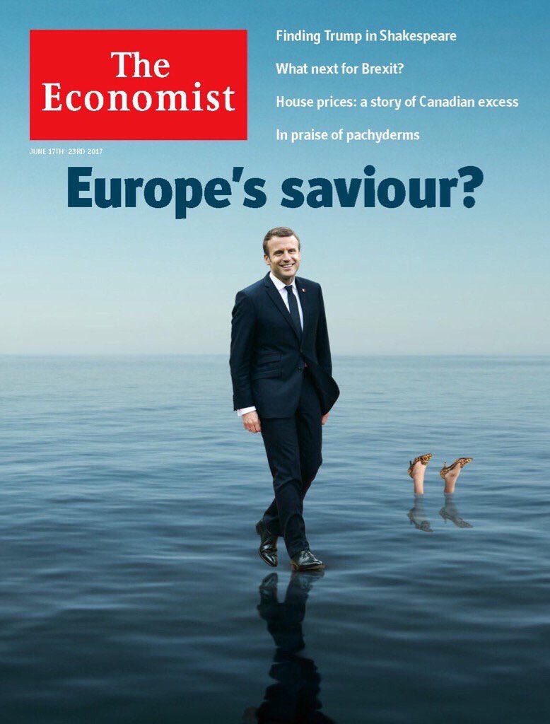 Πρωτοσέλιδο όλα τα λεφτά από τον Economist: Σωτήρας της Ευρώπης ο Μακρόν – Πνιγμένη η Μέι