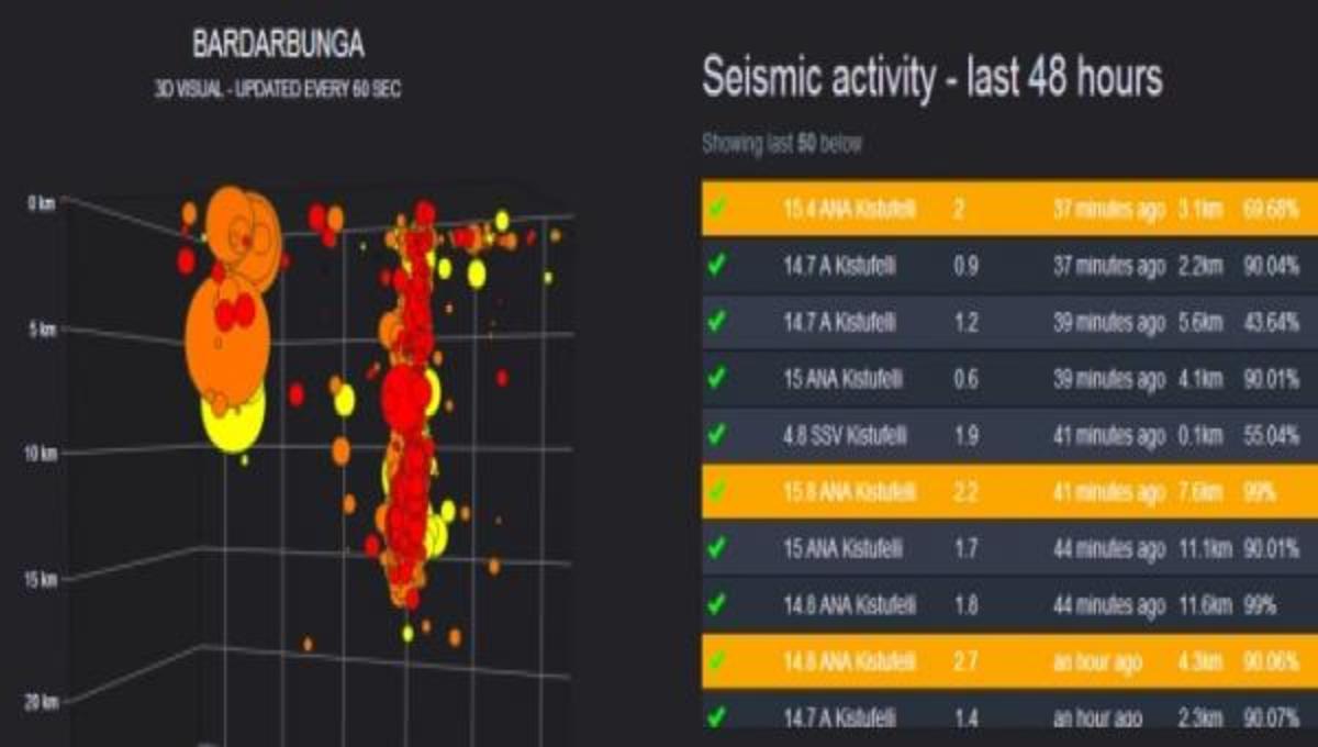 Δείτε ζωντανά τη σεισμική δραστηριότητα στο ηφαίστειο Μπαρνταρμπούνγκα!