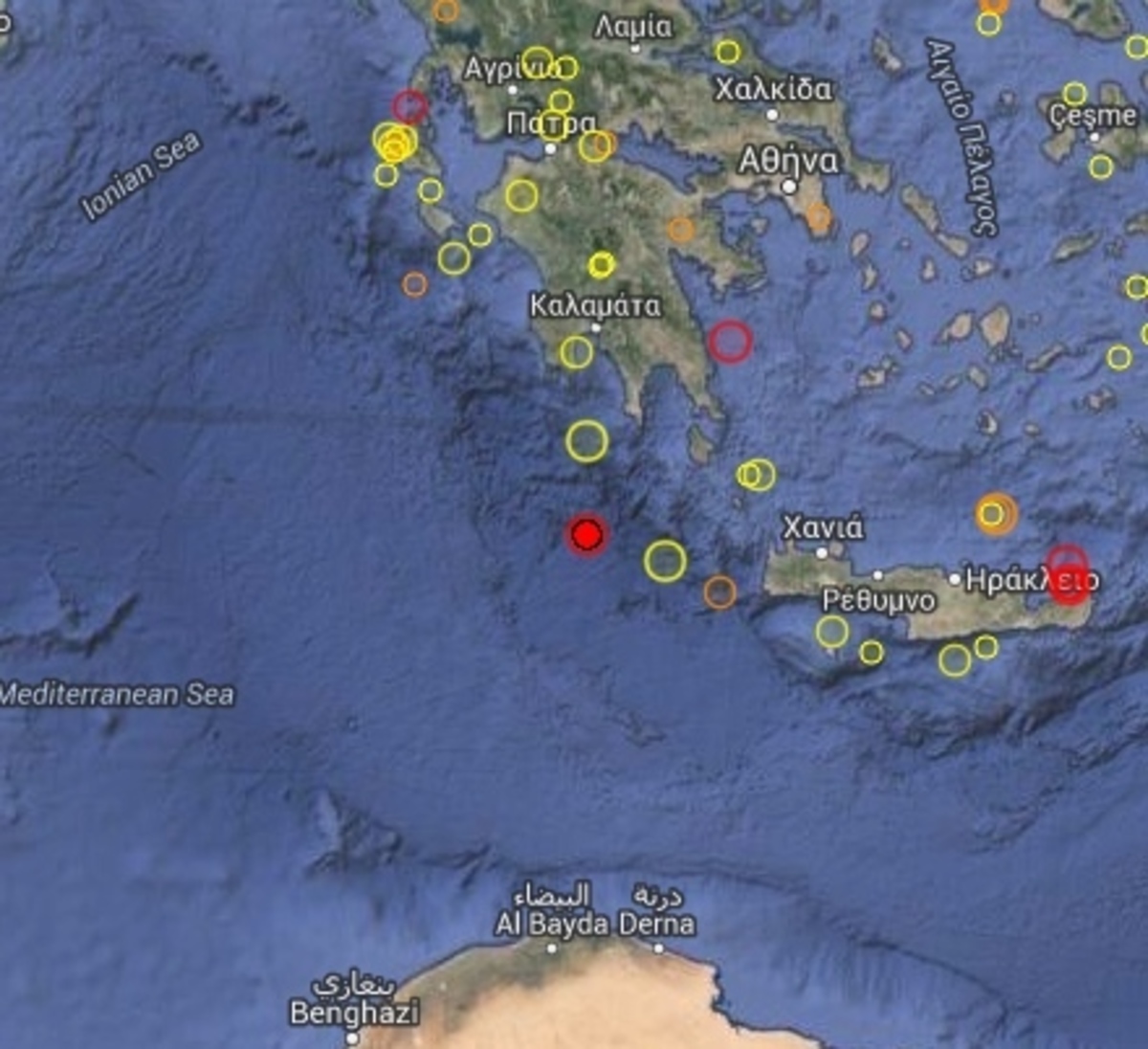 Σεισμός 4 Ρίχτερ ανοικτά των Κυθήρων