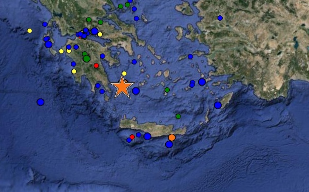 Xάρτης από το Γεωδυναμικό Ινστιτούτο Αθηνών