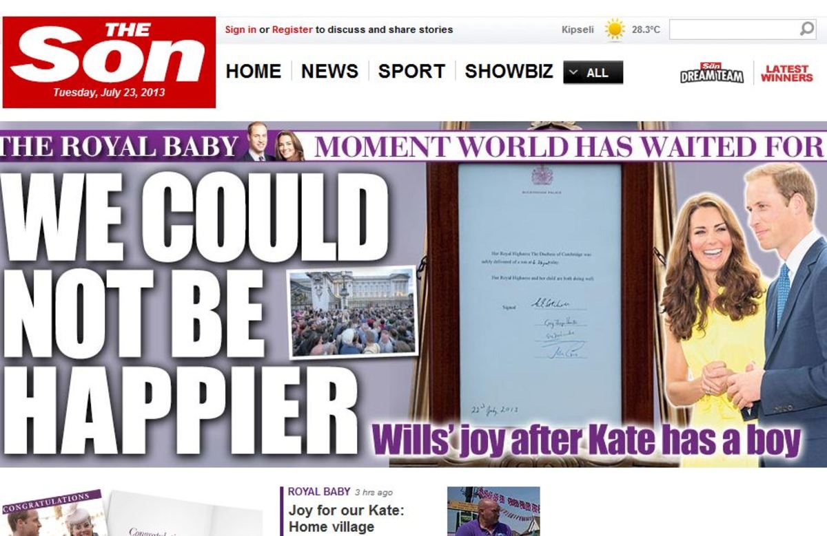 Η Sun έγινε…. Son – Τι γράφουν οι βρετανικές εφημερίδες για το βασιλικό μωρό