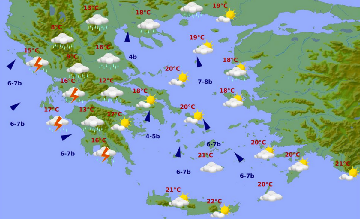 Καιρός: Σαρώνει η κακοκαιρία – Χάρτης