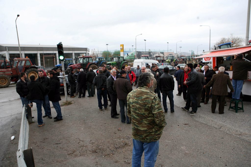 Στιγμιότυπο από τις κινητοποιήσεις των αγροτών του Κιλκίς ΦΩΤΟ EUROKINISSI