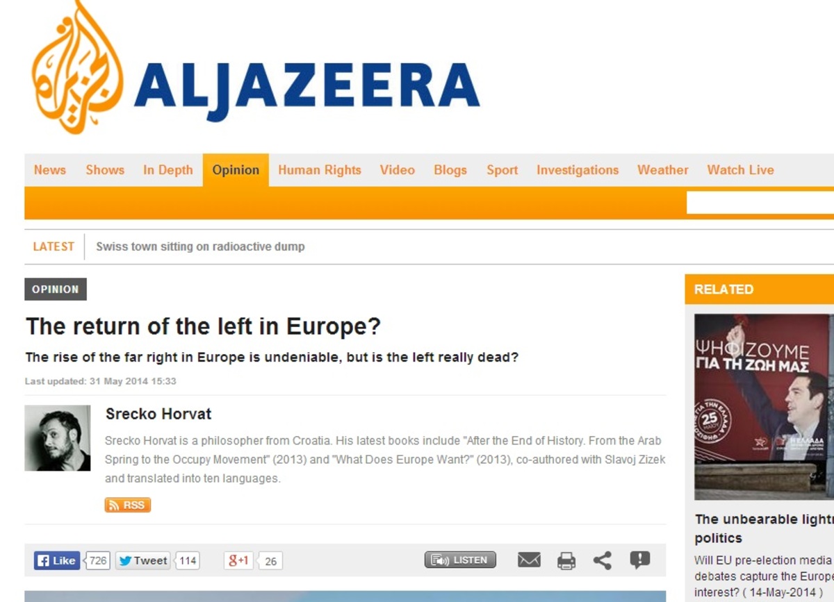 Aljazeera: “Αν ο ΣΥΡΙΖΑ κυβερνήσει την Ελλάδα, θα αλλάξει το ευρωπαϊκό πολιτικό αδιέξοδο”