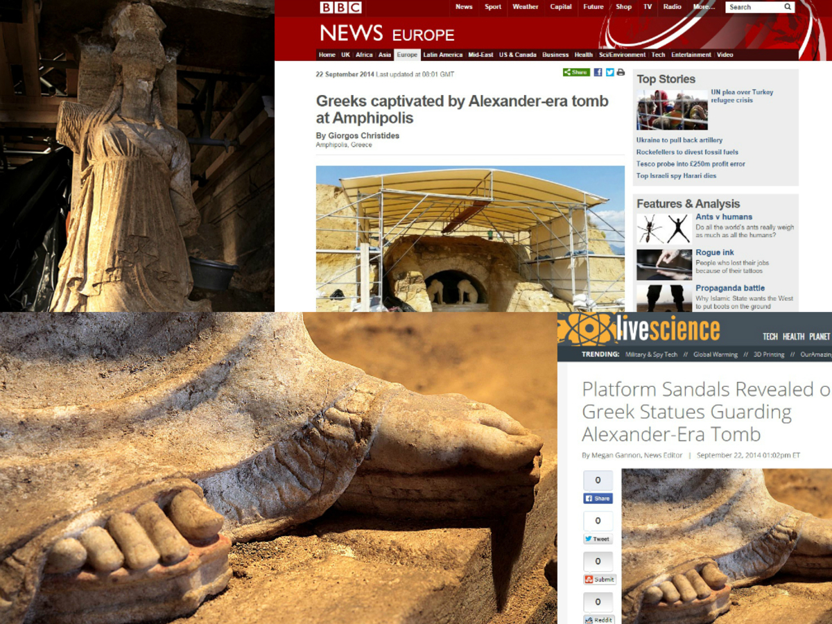 Αμφίπολη: Παγκόσμια υπόκλιση στις Καρυάτιδες! – Τα διεθνή ΜΜΕ αποθεώνουν τα εκπληκτικά σκαλίσματα των αγαλμάτων – “Γοητευμένοι από τον αρχαίο τάφο”