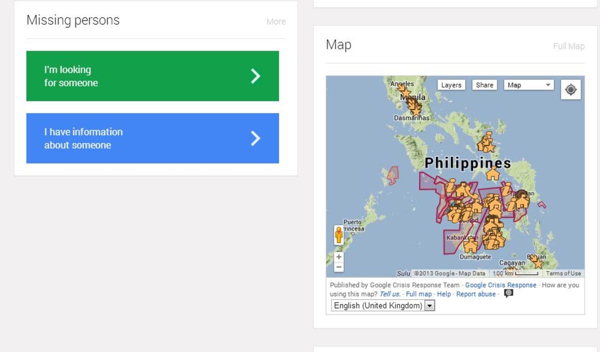 Η Google στην υπηρεσία των πληγέντων στις Φιλιππίνες