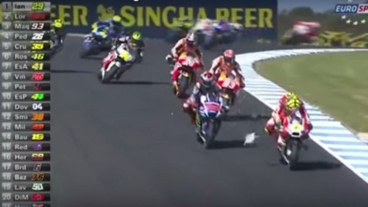 Απίθανο ατύχημα με… γλάρο στο MotoGP (VIDEO)