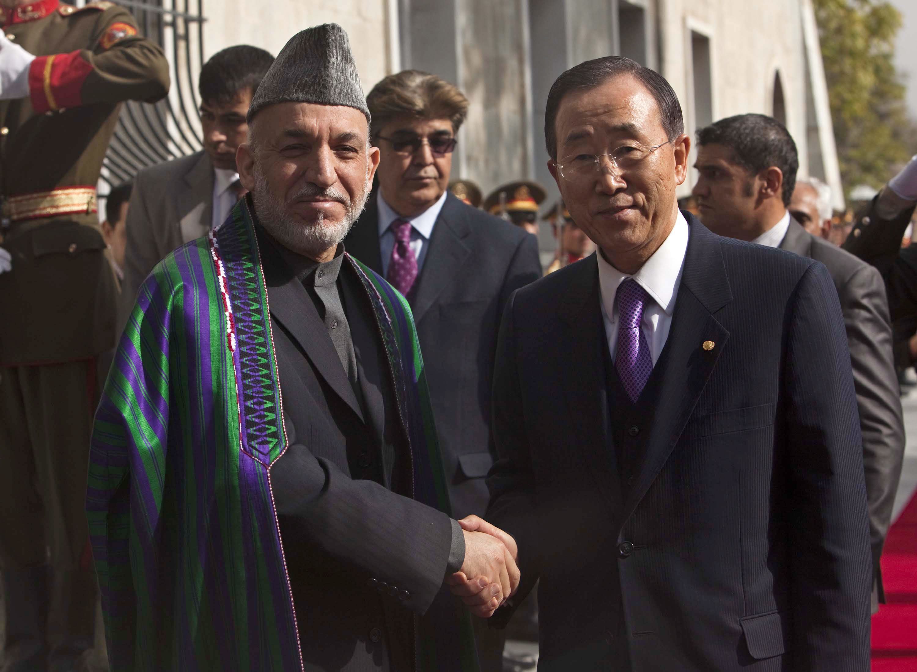 Από τη σημερινή συνάντηση του προέδρου Χαμίντ Καρζάι και του γ.γ. του ΟΗΕ Μπαν Κι Μουν