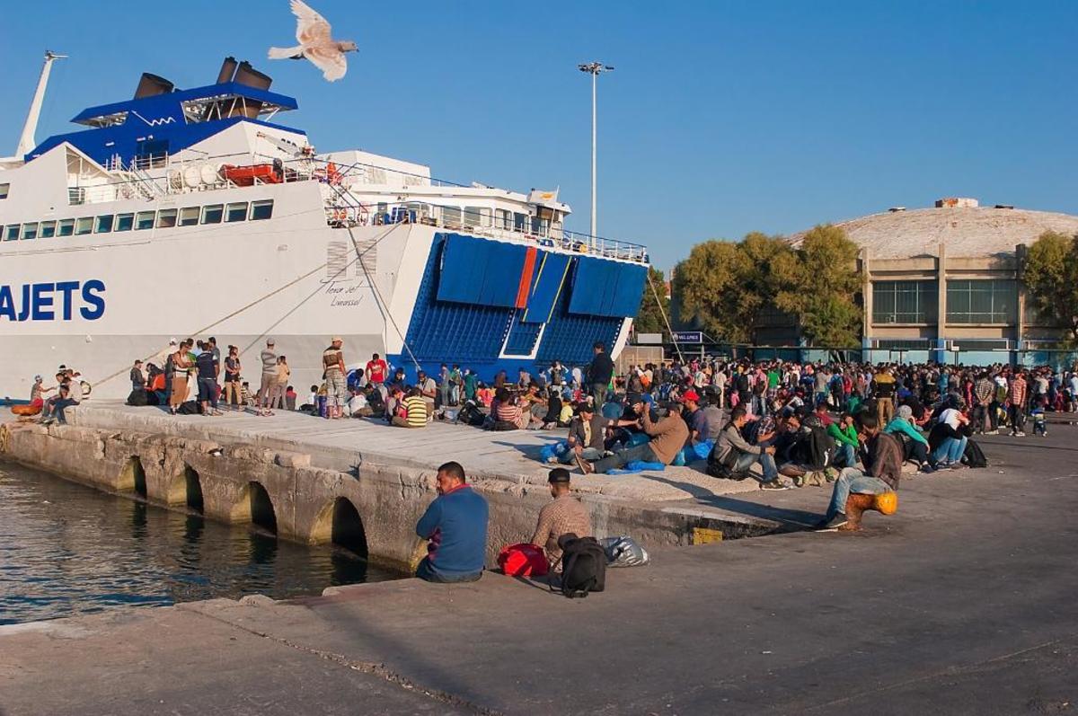 Σημερινή φωτογραφία από το λιμάνι στη Λήσβο - ΦΩΤΟ EUROKINISSI