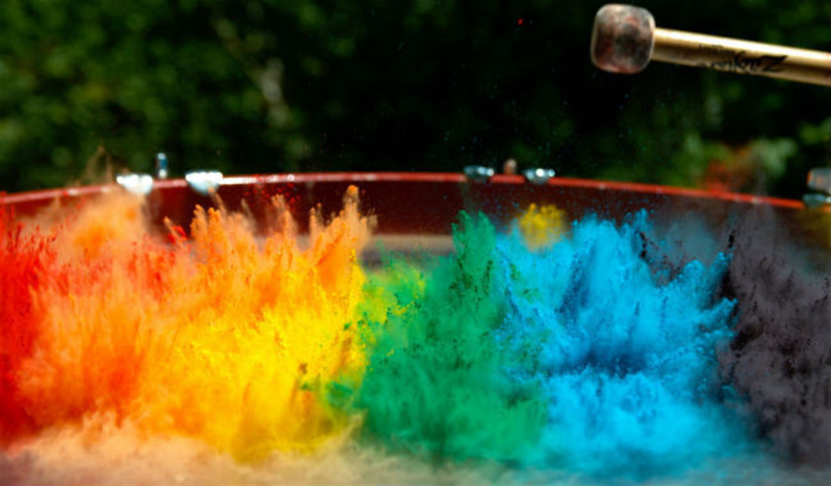 Τι θα συμβεί αν διαφορετικά χρώματα σε μορφή σκόνης πάνω σε ένα τύμπανο; (ΒΙΝΤΕΟ)