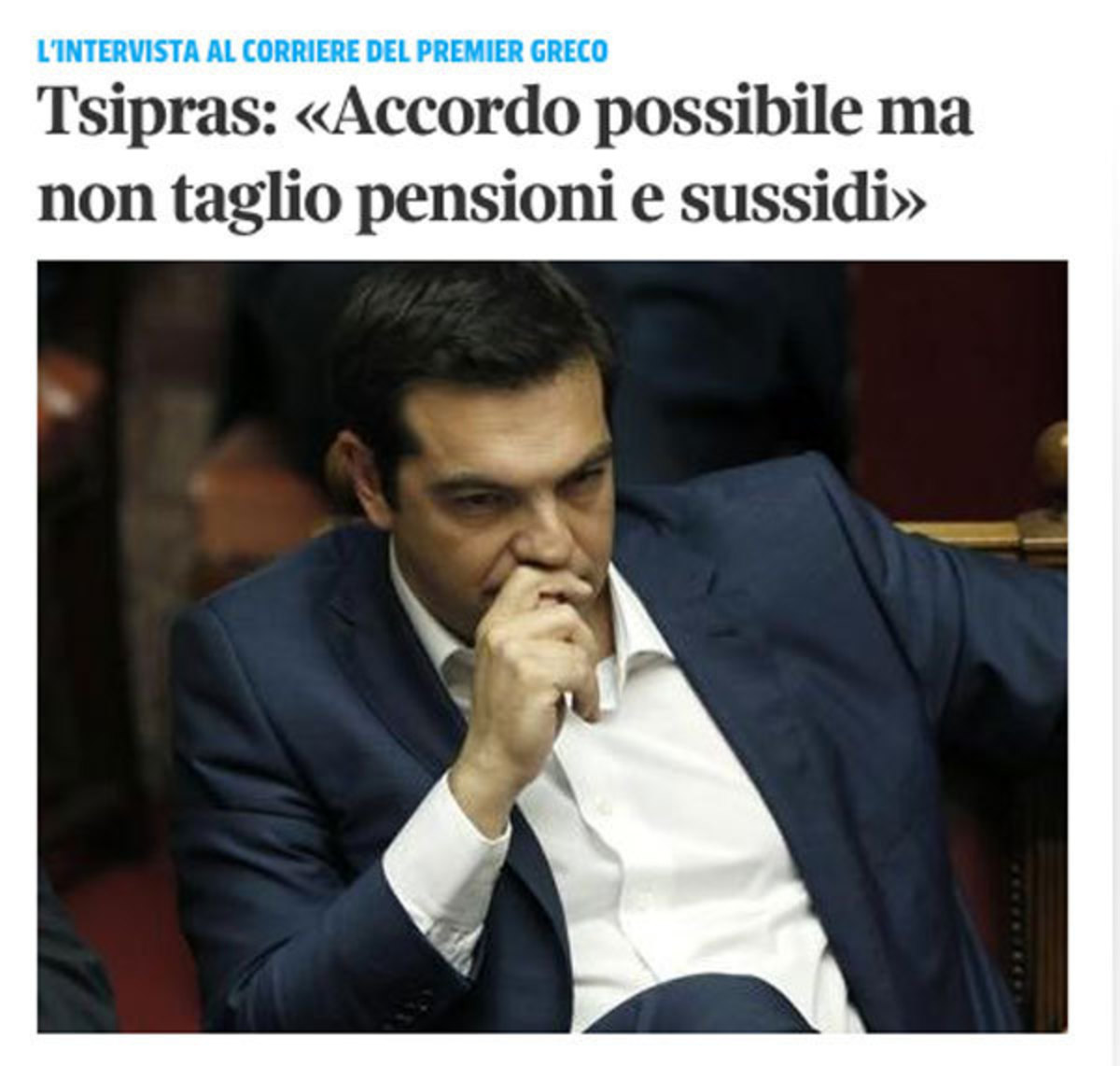 Corriere della Sera: Αλέξης Τσίπρας: Ένας ιππότης για την συνταξούλα – “Κόβει τον βήχα” των εκλογών στους υπουργούς και τους βουλευτές του