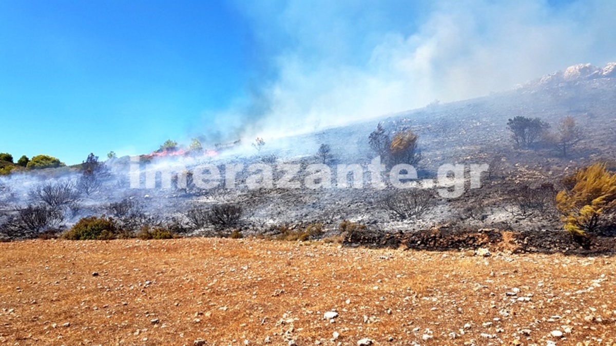 Φωτιά στη Ζάκυνθο: Φουντώνει και πλησιάζει χωριό