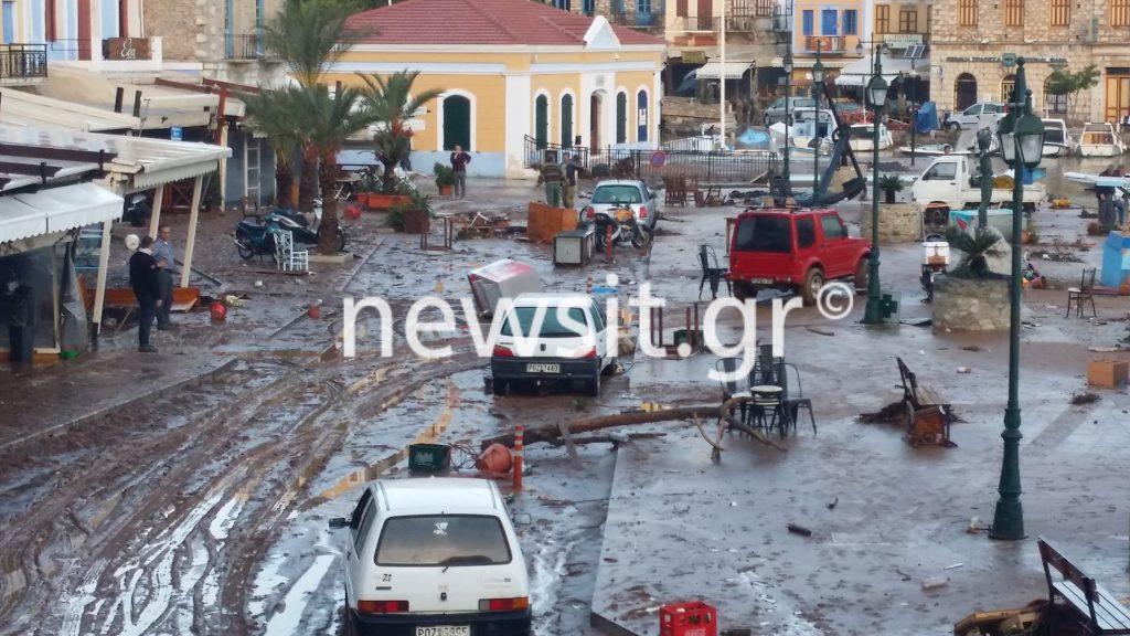 Σύμη: Παραμένει σε κατάσταση έκτακτης ανάγκης – Ανοιχτές οι πληγές της κακοκαιρίας [pic, vid]