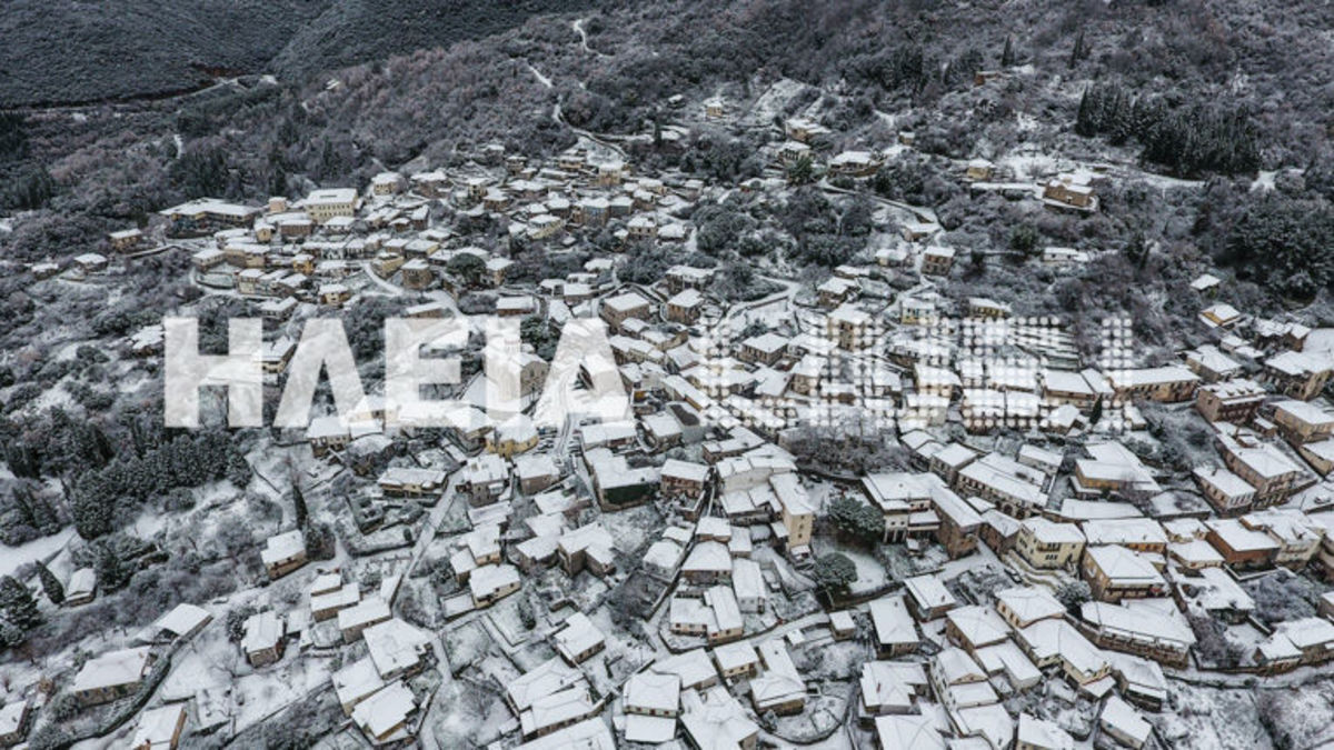 Σαν παραμύθι! Πανέμορφες εικόνες από τη χιονισμένη Ηλεία – video, pics