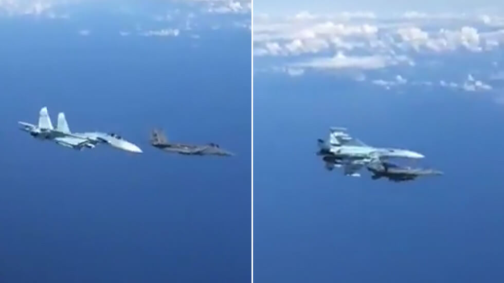 Δείτε τη στιγμή που ρωσικό Su-27 ρίχνεται με μανία καταπάνω σε αμερικανικό μαχητικό! [video]