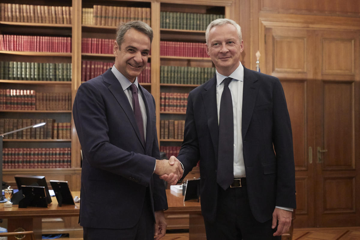 Με τον Γάλλο υπουργό Οικονομικών Μπρούνο Λε Μερ συναντήθηκε ο Μητσοτάκης [pics]