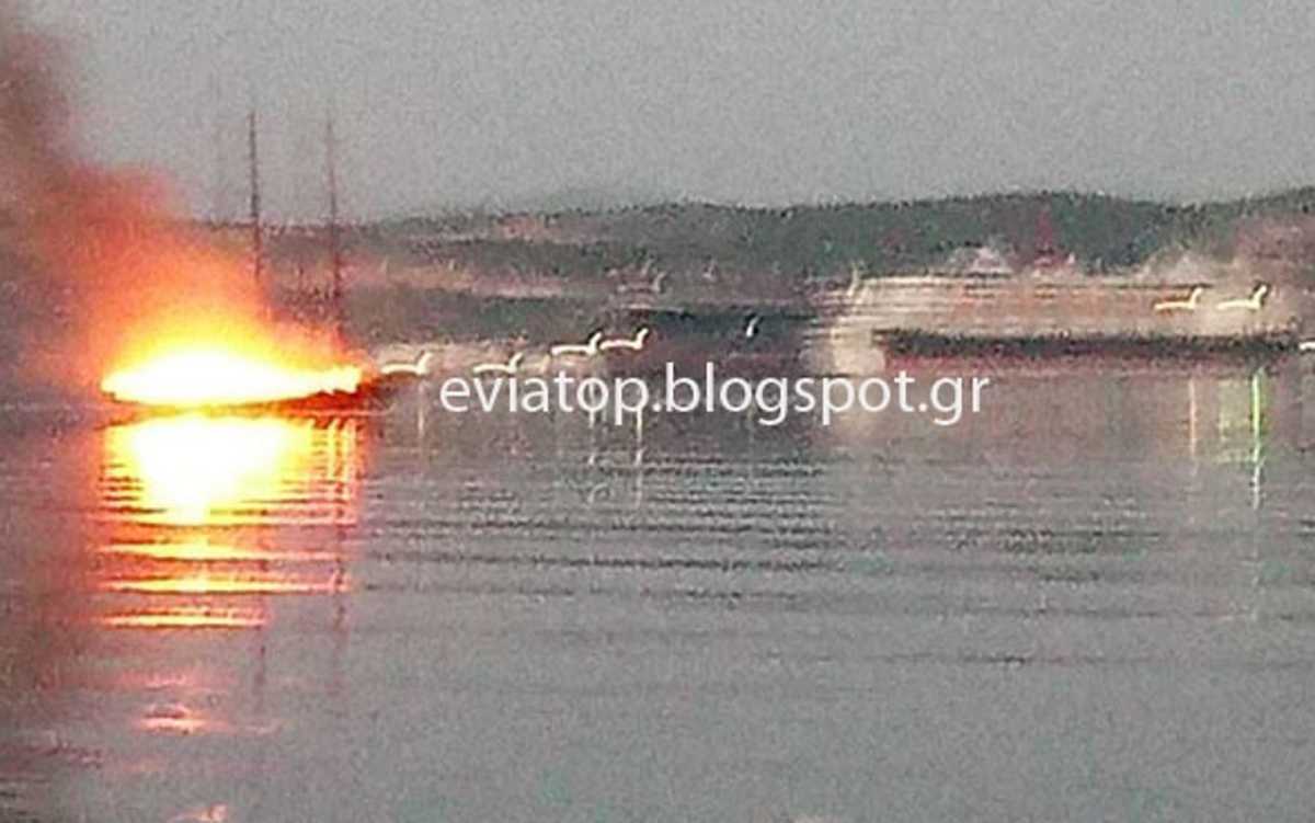Εύβοια: Ιστιοφόρο έπιασε φωτιά στο παρθενικό του ταξίδι! Εφιαλτικές στιγμές για 4 άτομα (Φωτό)