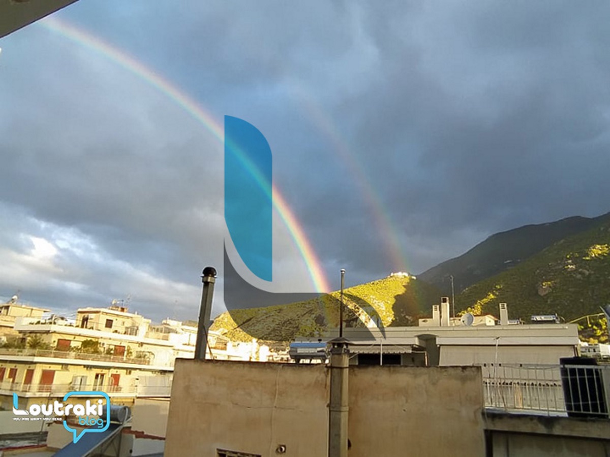 Διπλό ουράνιο τόξο βγήκε στο Λουτράκι (pics)