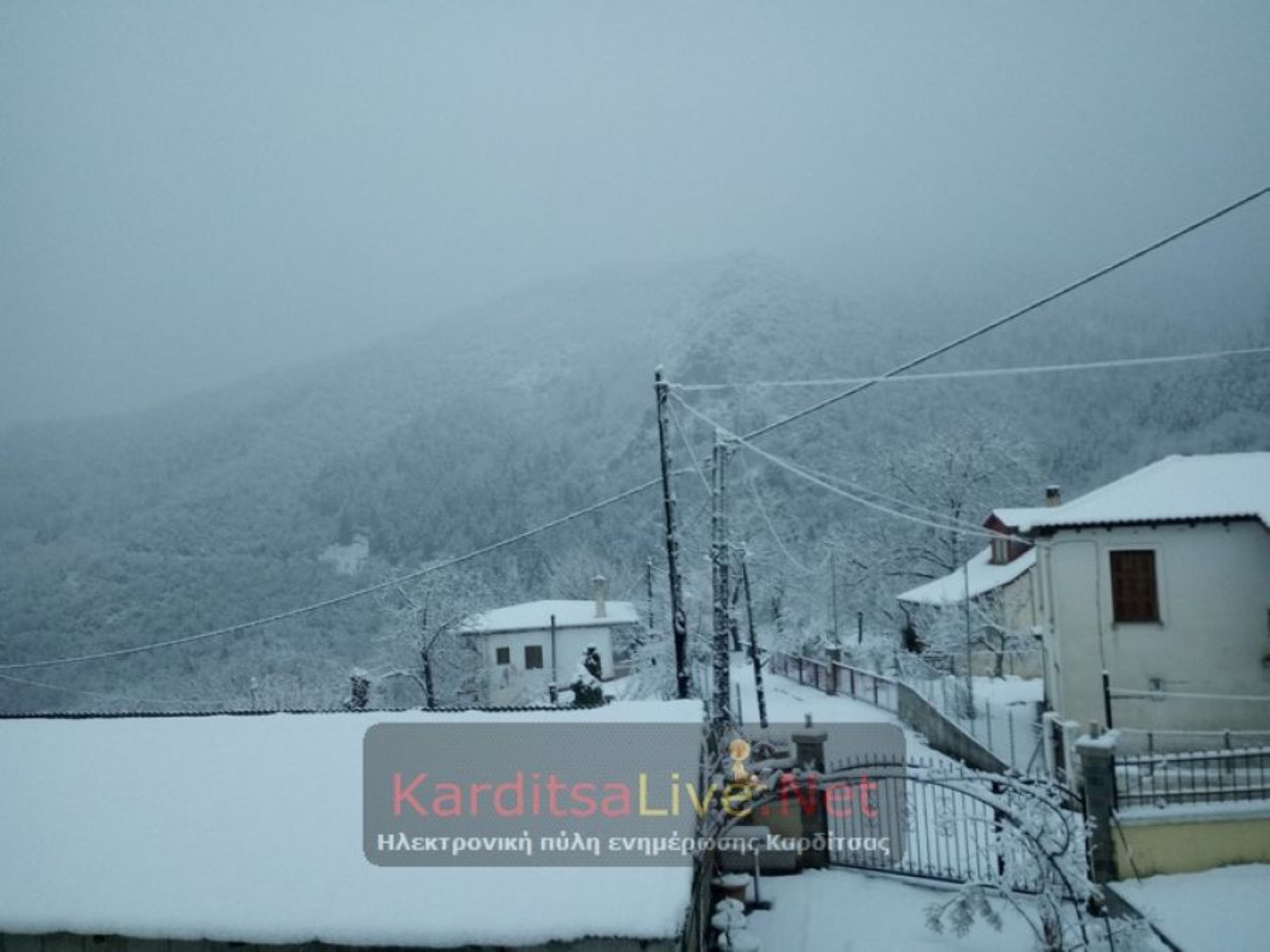 Κακοκαιρία «Μπιάνκα» – Καρδίτσα: Πυκνές χιονοπτώσεις στα ορεινά