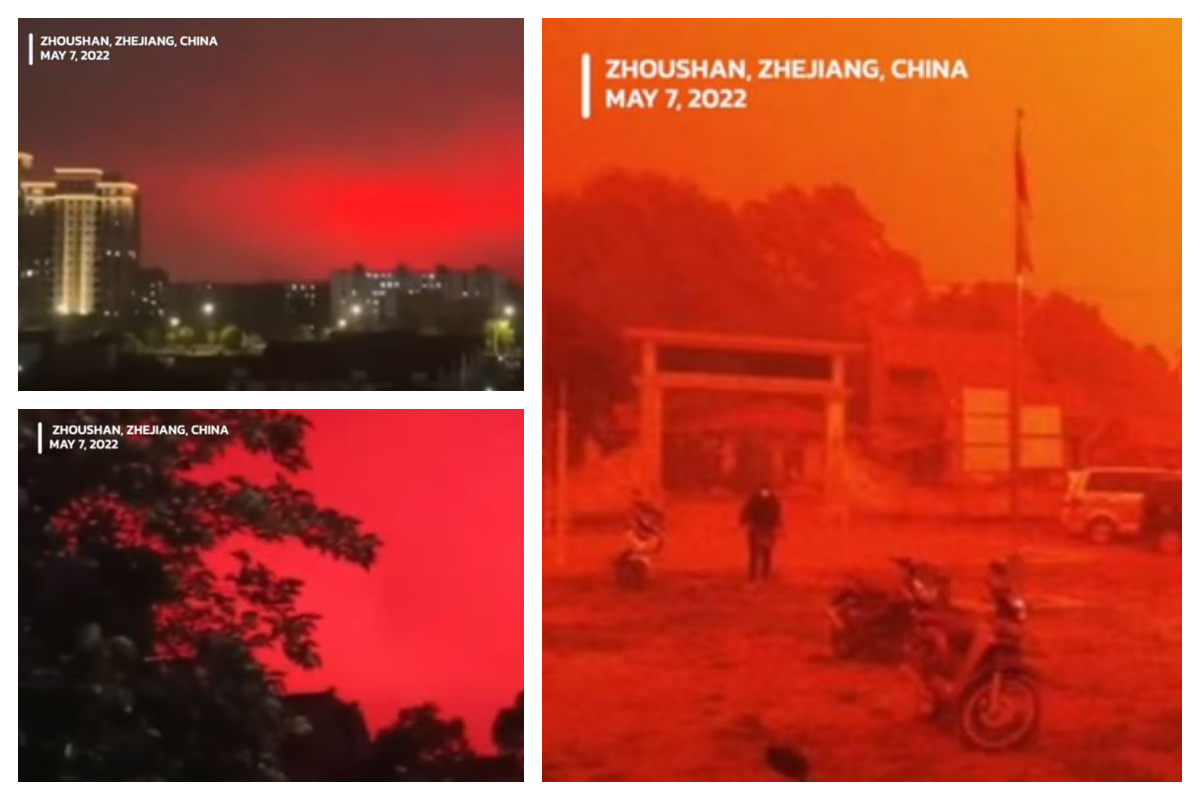 Κίνα: Βάφτηκε κόκκινος ο ουρανός από τα φώτα ψαροκάικου