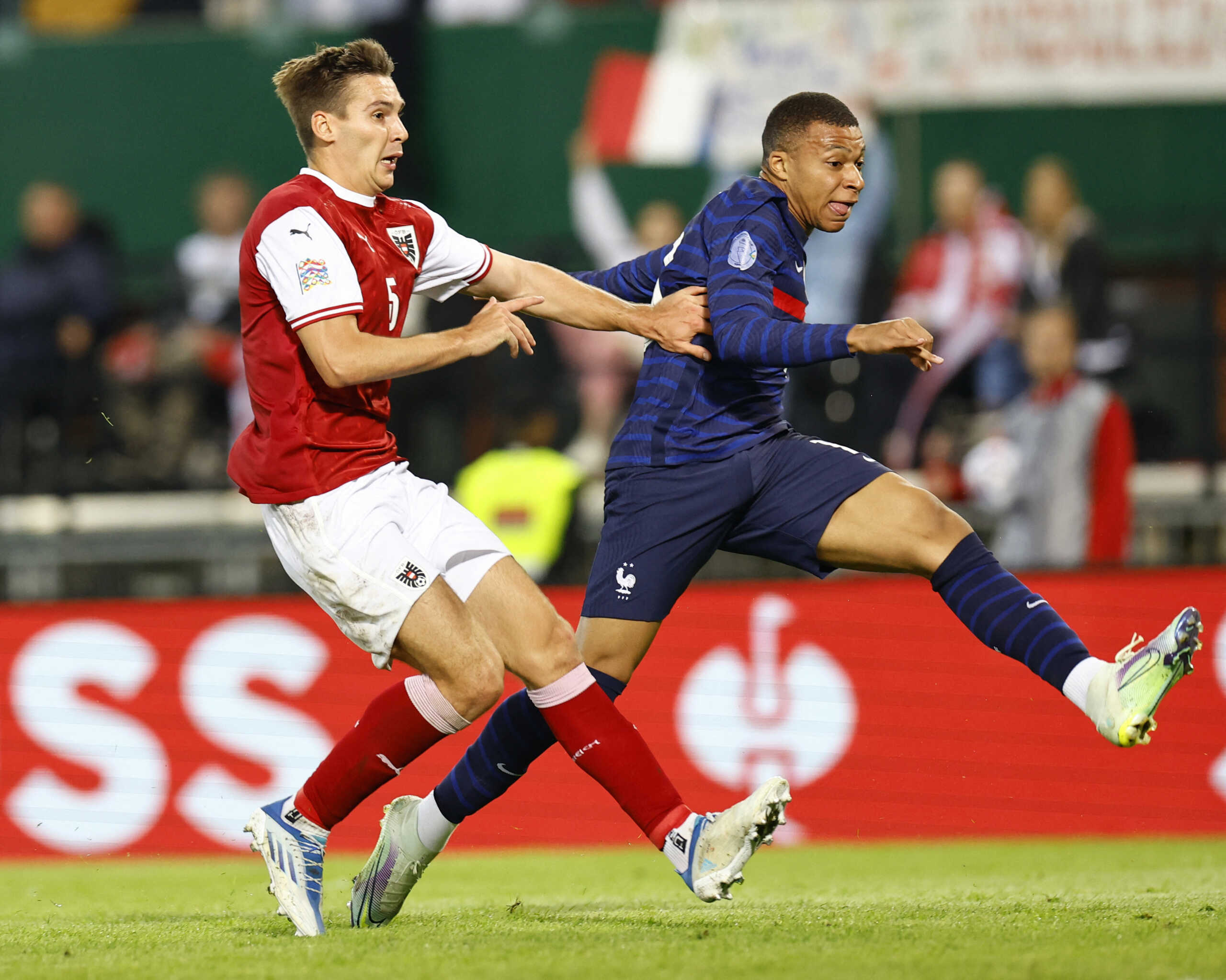 Soccer Football - UEFA Nations League - Group A - Austria v France - Ernst Happel Stadium, Vienna, Austria - June 10, 2022  France's Kylian Mbappe scores their first goal REUTERS