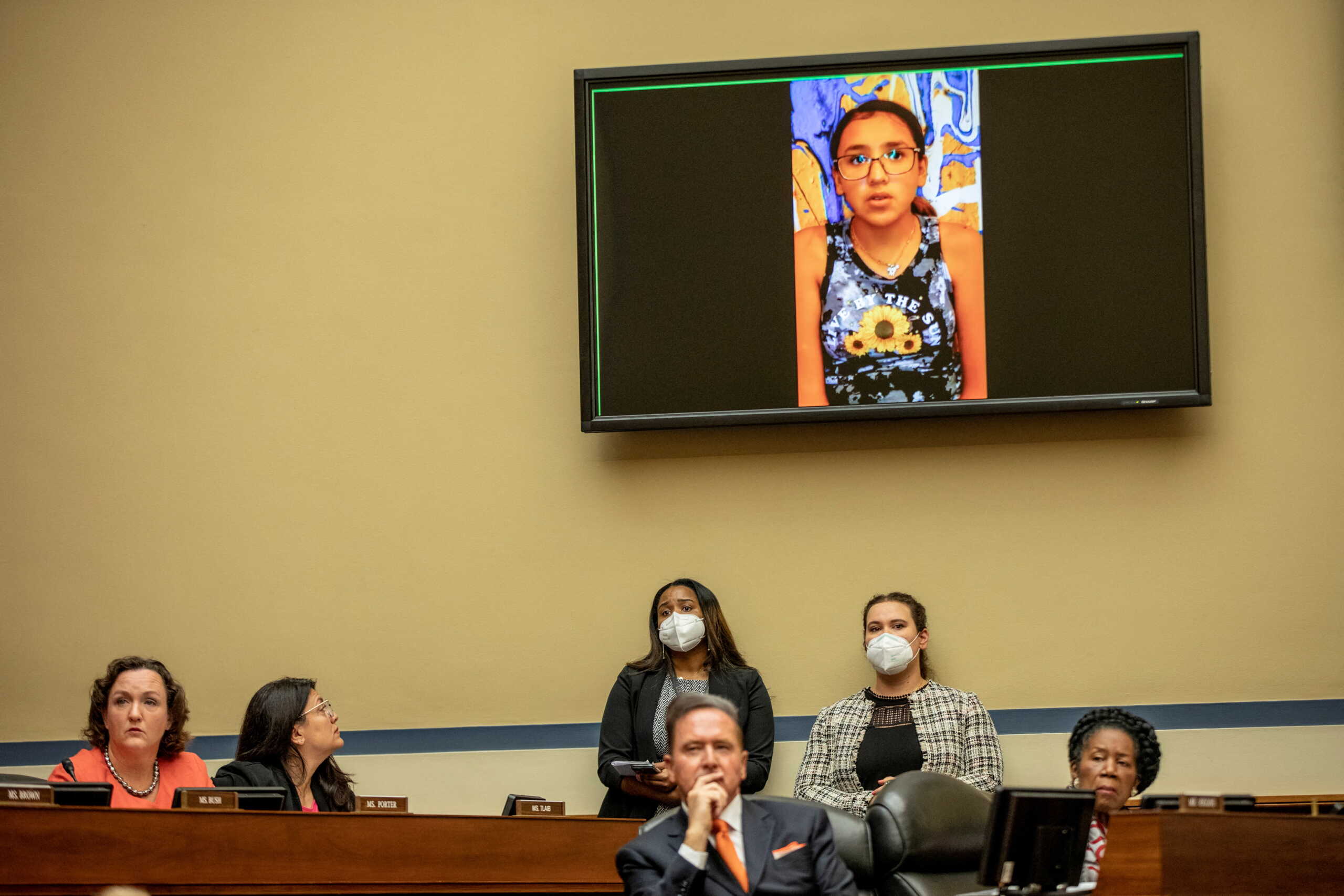 Miah Cerrillo, survivor and Fourth-Grade Student at Robb Elementary School in Uvalde, Texas, testifies during a House Committee on Oversight and Reform hearing on gun violence on Capitol Hill in Washington, U.S. June 8, 2022. Jason Andrew