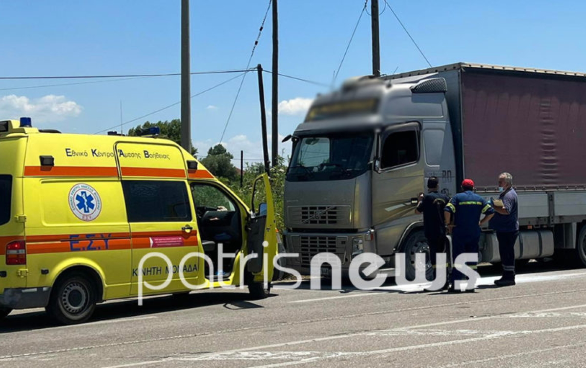 Πύργος: Νταλίκα τυλίχθηκε στις φλόγες στην εθνική οδό στην Κουρούτα