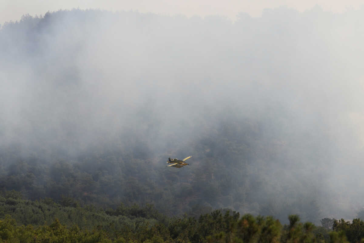 Φωτιά στη Λέσβο: Μεγάλες αναζωπυρώσεις – Ισχυροί άνεμοι πνέουν στην περιοχή