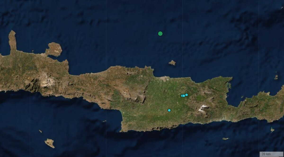 Σεισμός στο Ρέθυμνο – 29 χιλιόμετρα το εστιακό βάθος