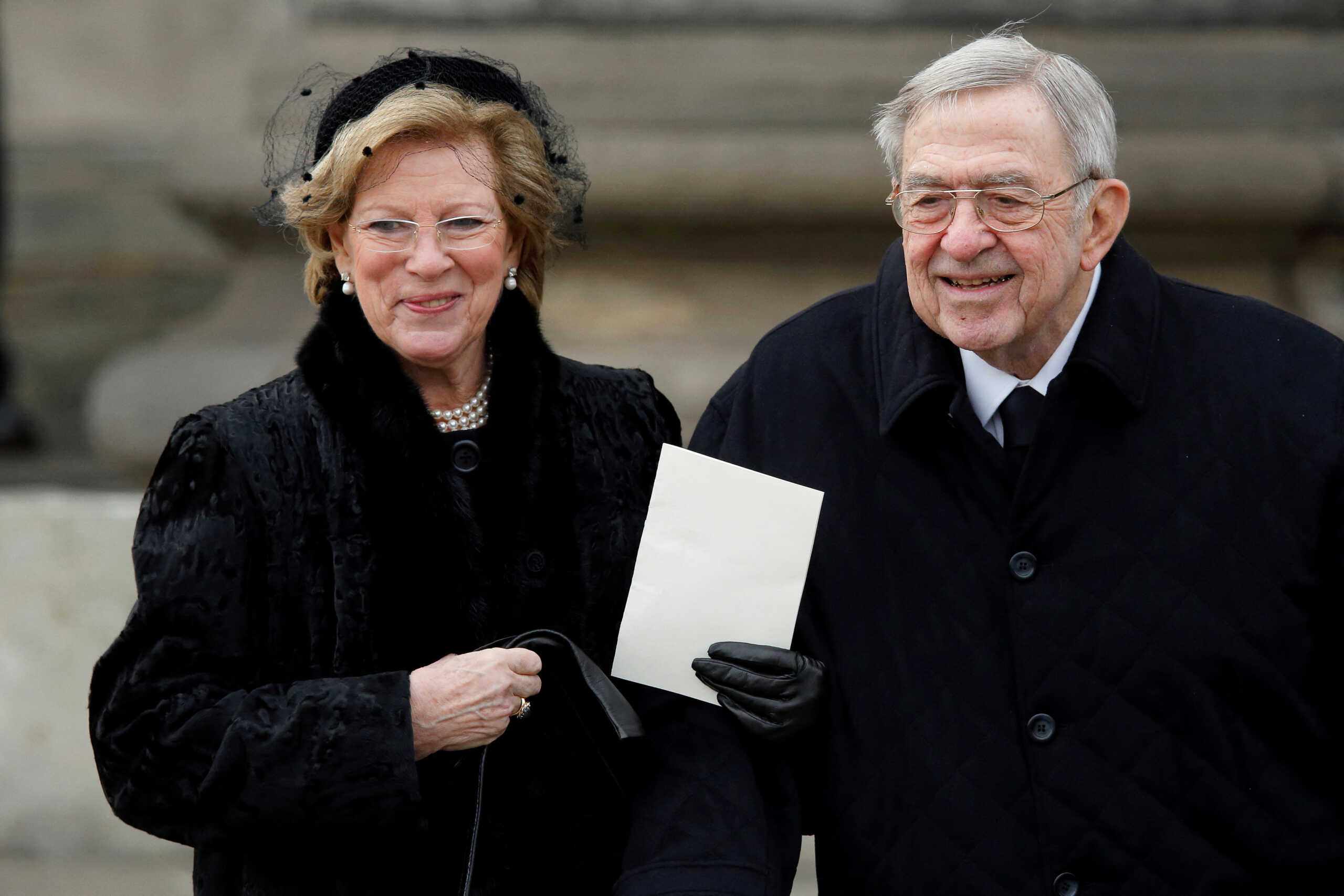 Queen Anne-Marie and King Constantin II of Greece arrive at the funeral of Prince Henrik of Denmark, husband of Margrethe II of Denmark, which took place from Christiansborg Palace Chapel on Tuesday, February 20, 2018. Ritzau Scanpix 2023