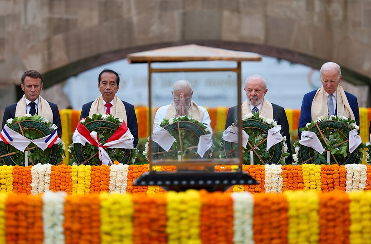 G20: Οι ηγέτες επισκέφθηκαν το μνημείο αφιερωμένο στον Μαχάτμα Γκάντι