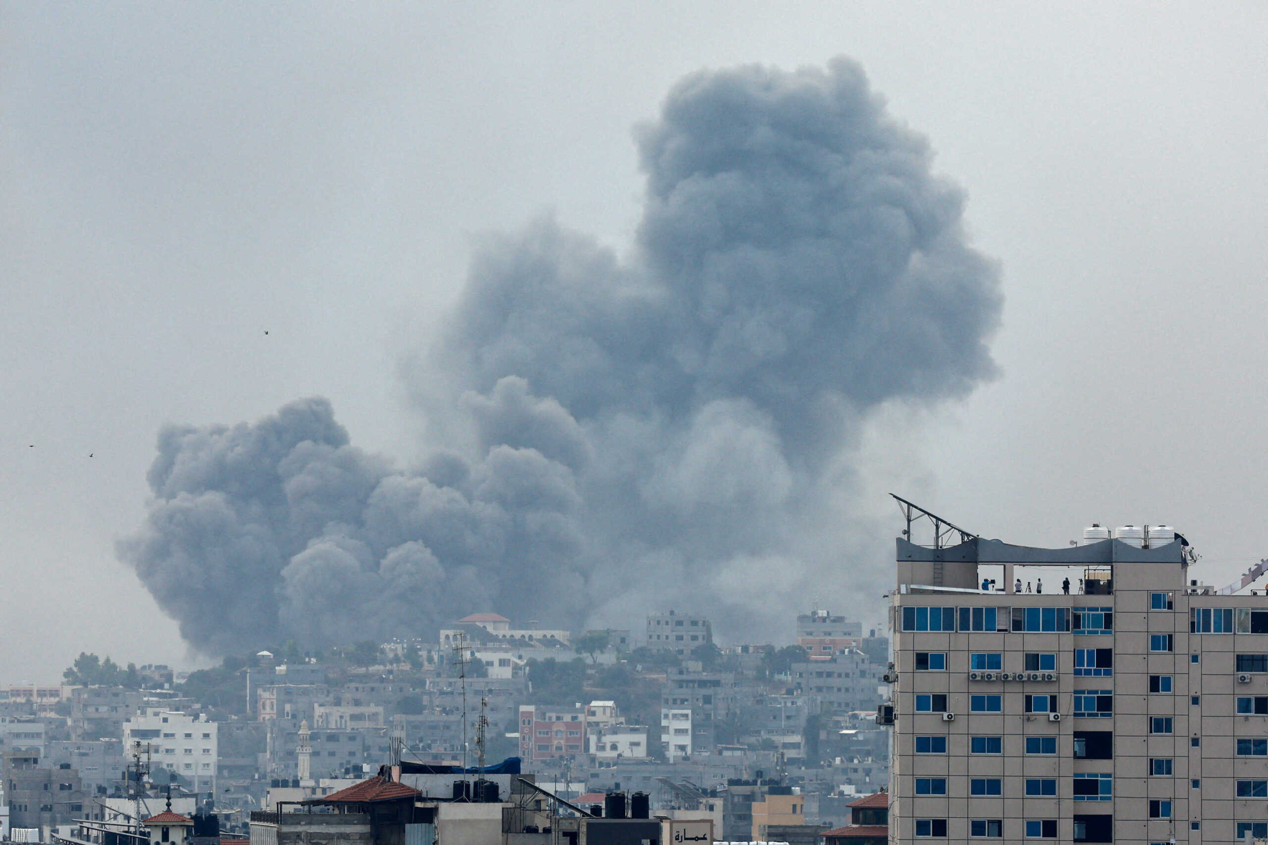 Smoke rises following Israeli strikes in Gaza, October 9, 2023. REUTERS