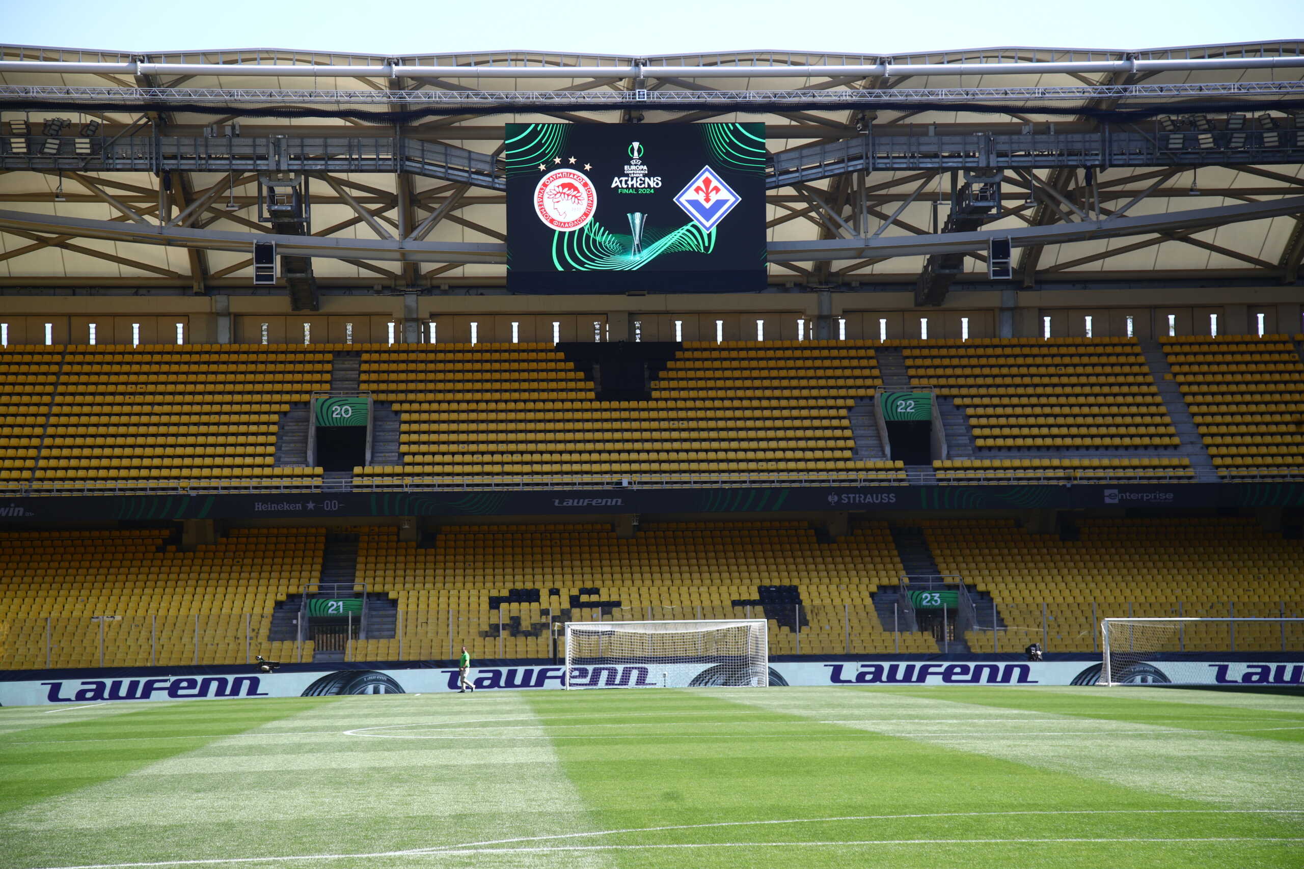 Ολυμπιακός – Φιορεντίνα: Η OPAP Arena άλλαξε και έγινε ΑΕΚ Arena για τον τελικό του Conference League