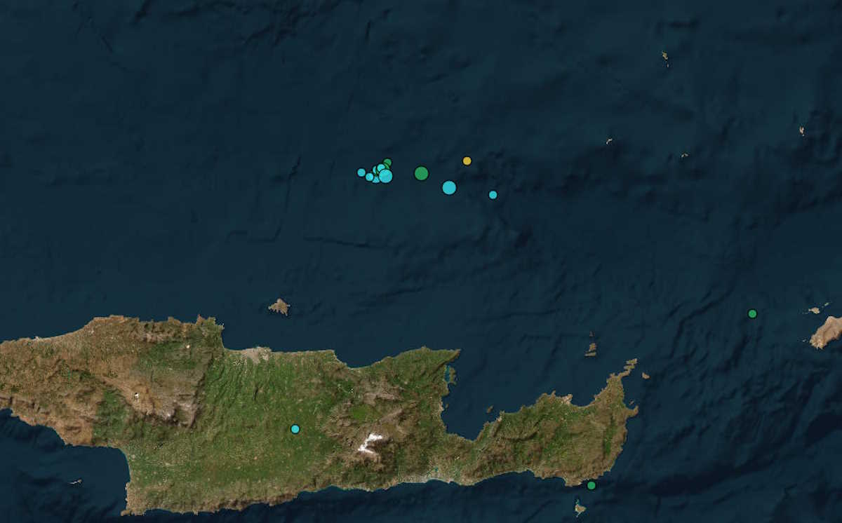 Σεισμός 3,6 Ρίχτερ βόρεια της Κρήτης: Ανοιχτά του Ηρακλείου το επίκεντρο