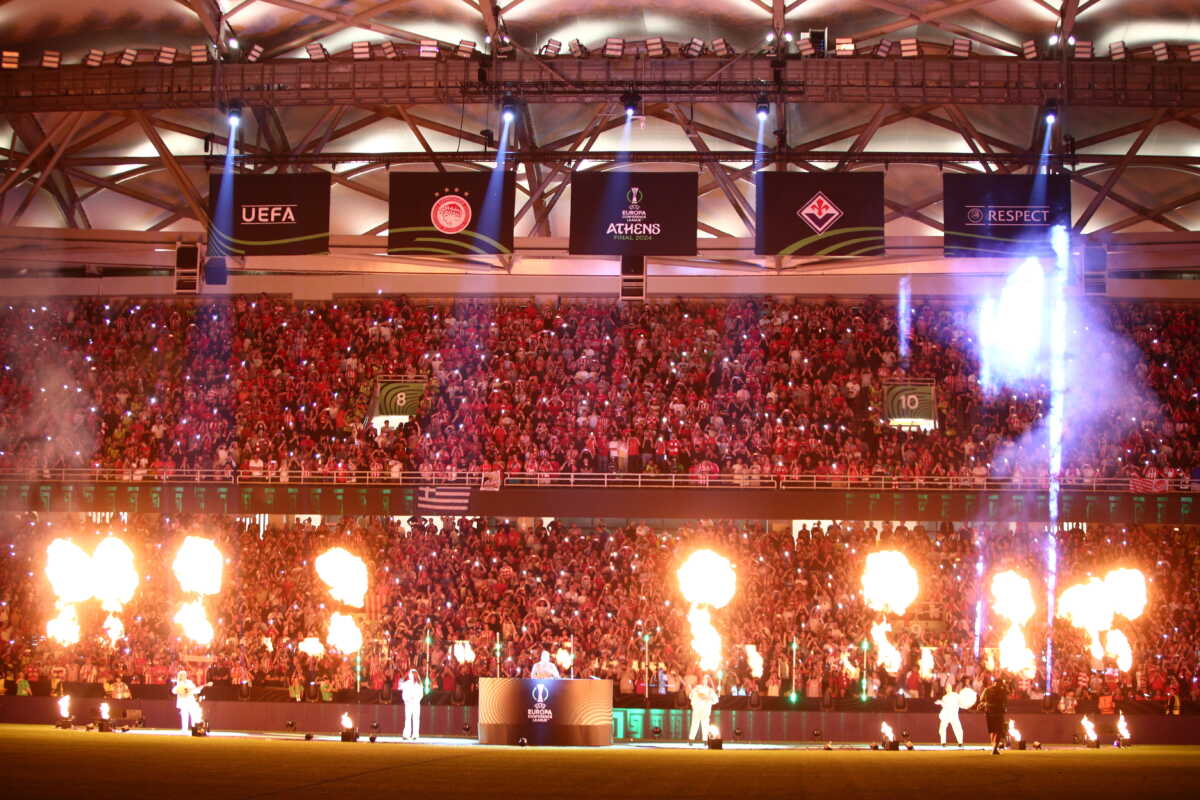 Ολυμπιακός – Φιορεντίνα: Η φαντασμαγορική τελετή έναρξης του τελικού του Conference League