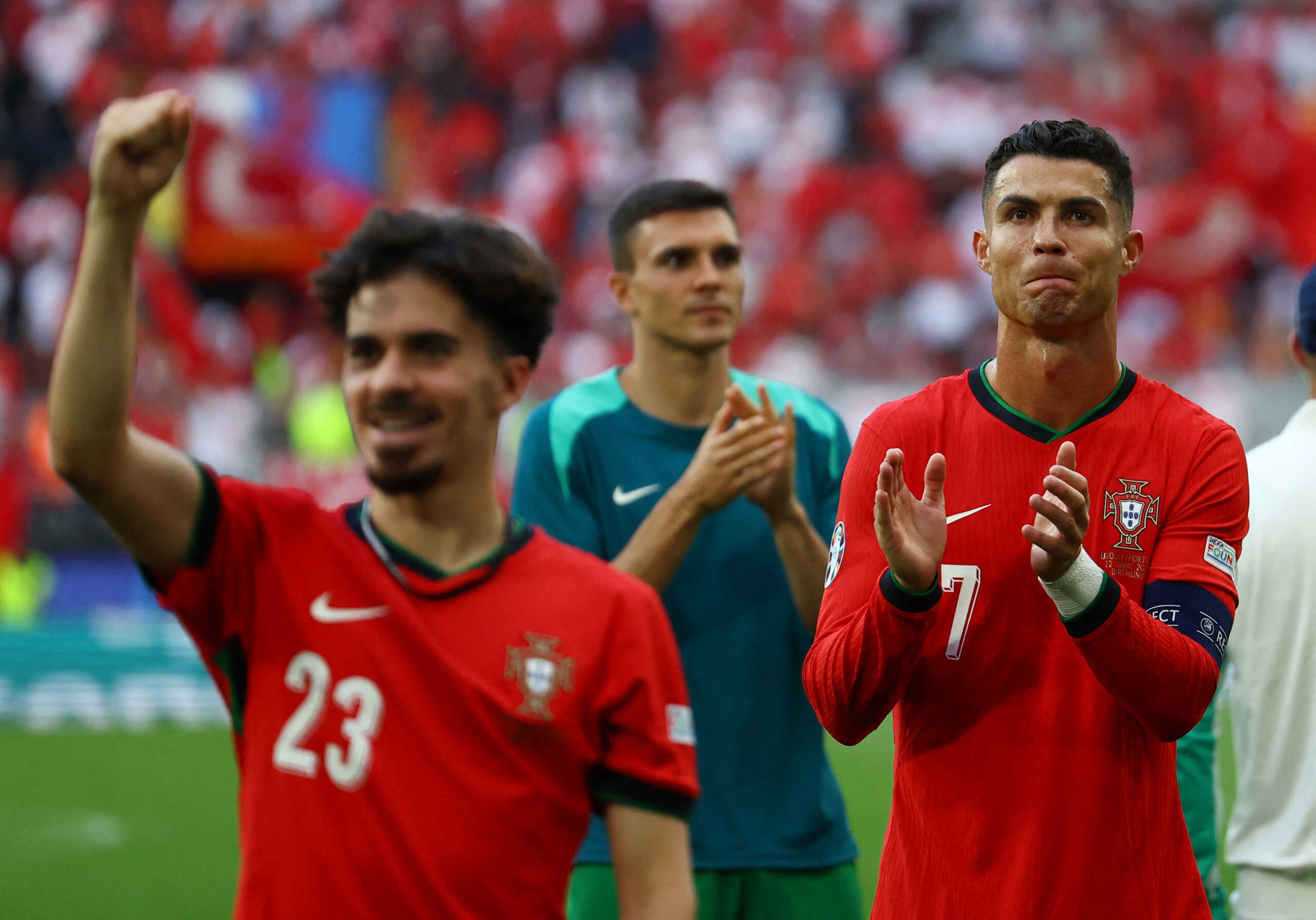 Soccer Football - Euro 2024 - Group F - Turkey v Portugal - Dortmund BVB Stadion, Dortmund, Germany - June 22, 2024 Portugal's Cristiano Ronaldo celebrates after the match REUTERS