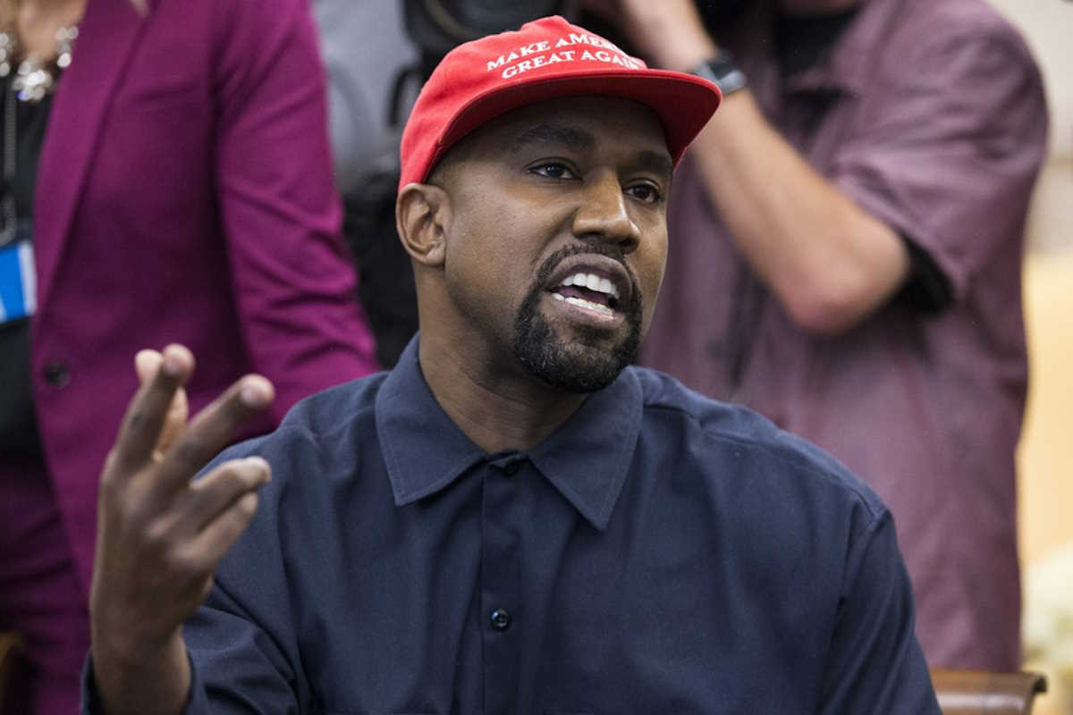 epa08528940 (FILE) - US entertainer Kanye West speaks during a meeting with US President Donald J. Trump in the Oval Office of the White House in Washington, DC, USA, 11 October 2018 (reissued 05 July 2020). West announced on twitter that he was 'running for president of the United States'. The US will hold presidential elections on November 3, 2020.  EPA