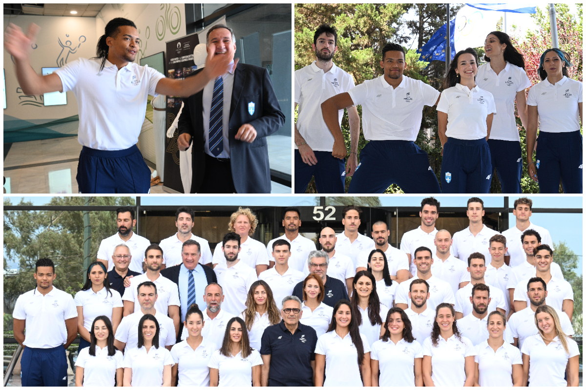 Ολυμπιακοί Αγώνες 2024: Μίλτος Τεντόγλου και Εμμανουήλ Καραλής στην επίσημη φωτογράφιση της Team Hellas