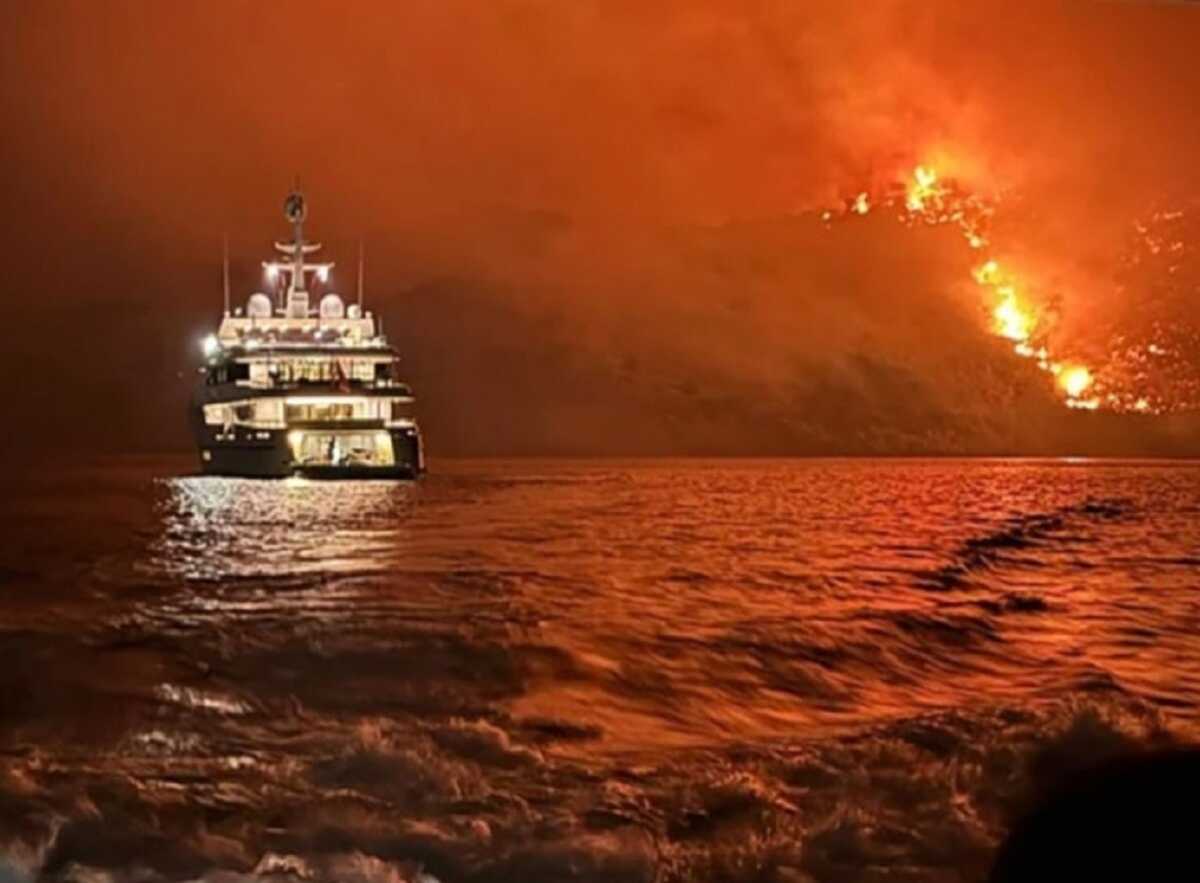 Ύδρα: Πιθανόν να έχει καταγραφεί η φωτιά από τους επιβάτες της θαλαμηγού