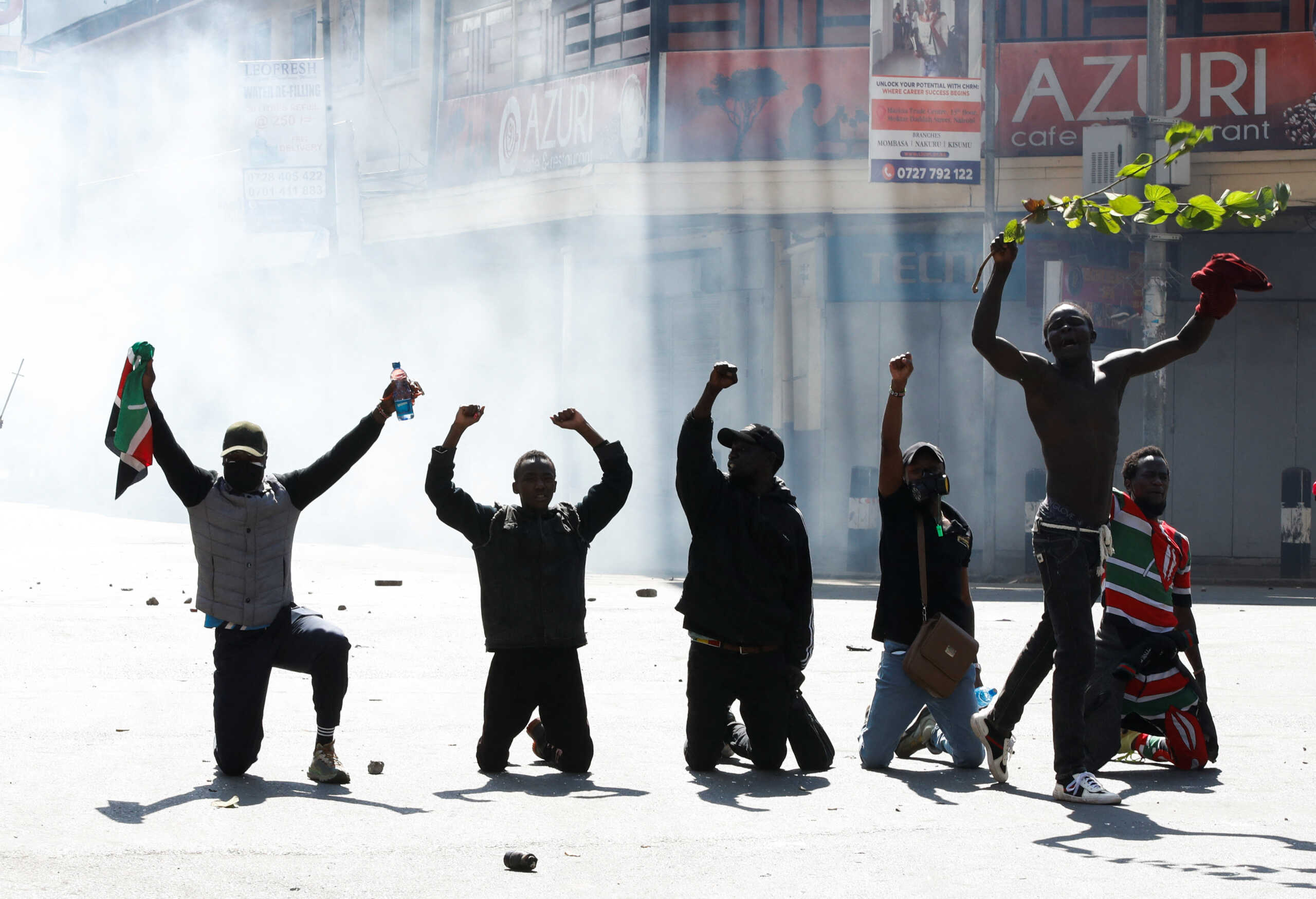 Protesters attend a demonstration against Kenya's proposed finance bill 2024