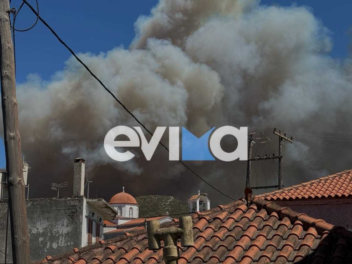 Φωτιά στην Εύβοια στην περιοχή Πετριές: Εκκενώνονται χωριά, ήχησε το 112