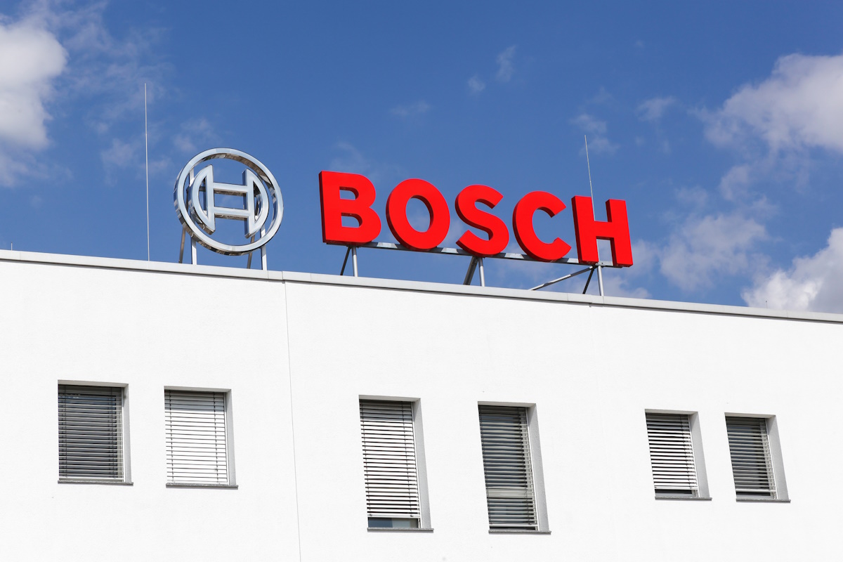 Frechen, Germany - September 2, 2018: Bosch office building. Bosch is a German multinational engineering and electronics company headquartered in Germany