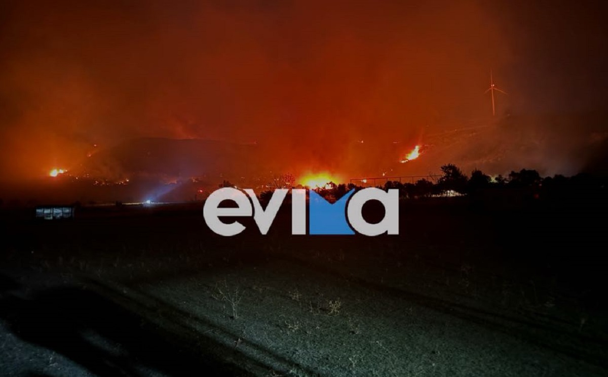 Φωτιά στην Εύβοια: Στην περιοχή ο Βασίλης Κικίλιας – Μεγάλη μάχη για την κατάσβεση