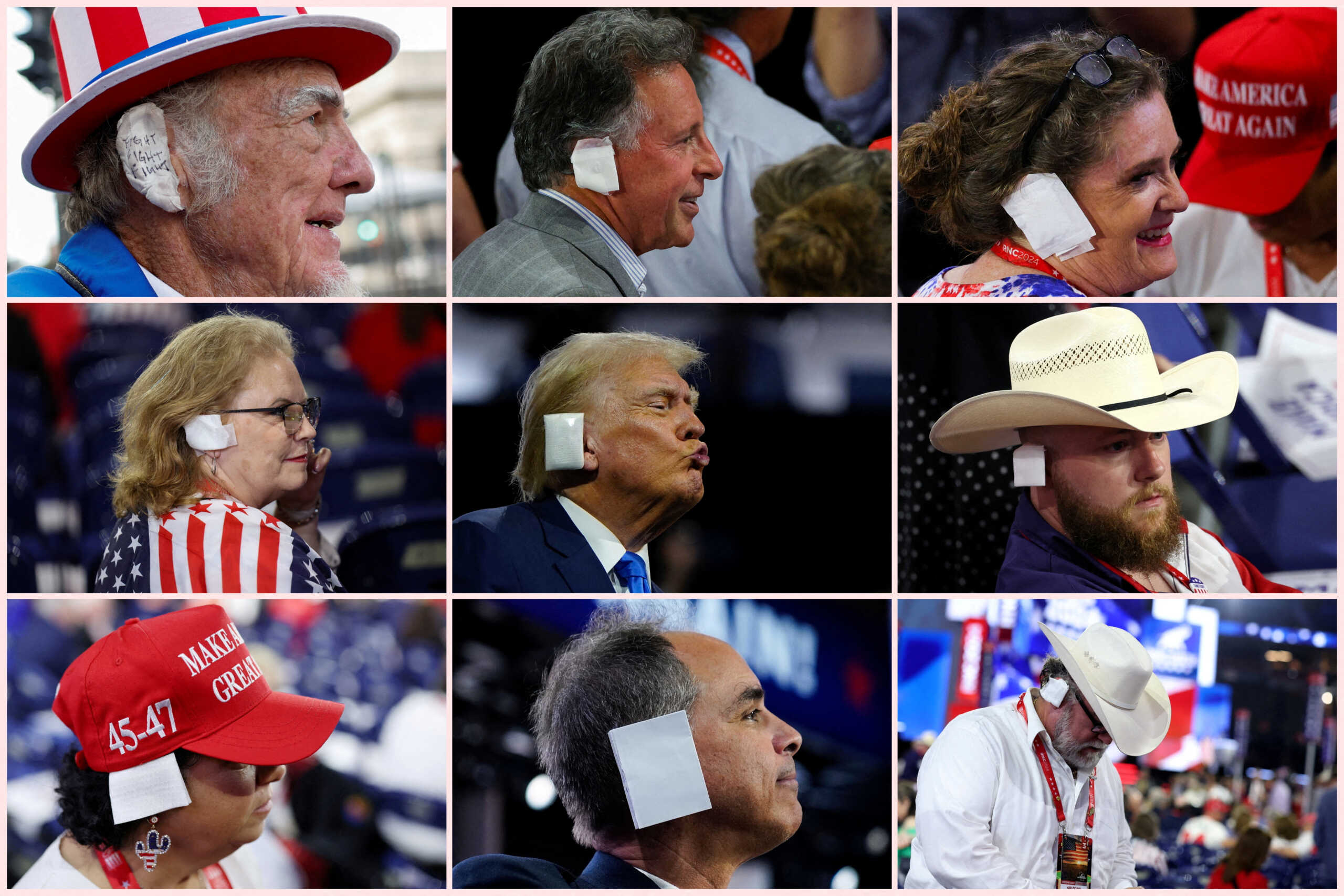 Οπαδοί του Ντόναλντ Τραμπ εμφανίστηκαν με επίδεσμο στο αυτί στο Συνέδριο των Ρεπουμπλικανών