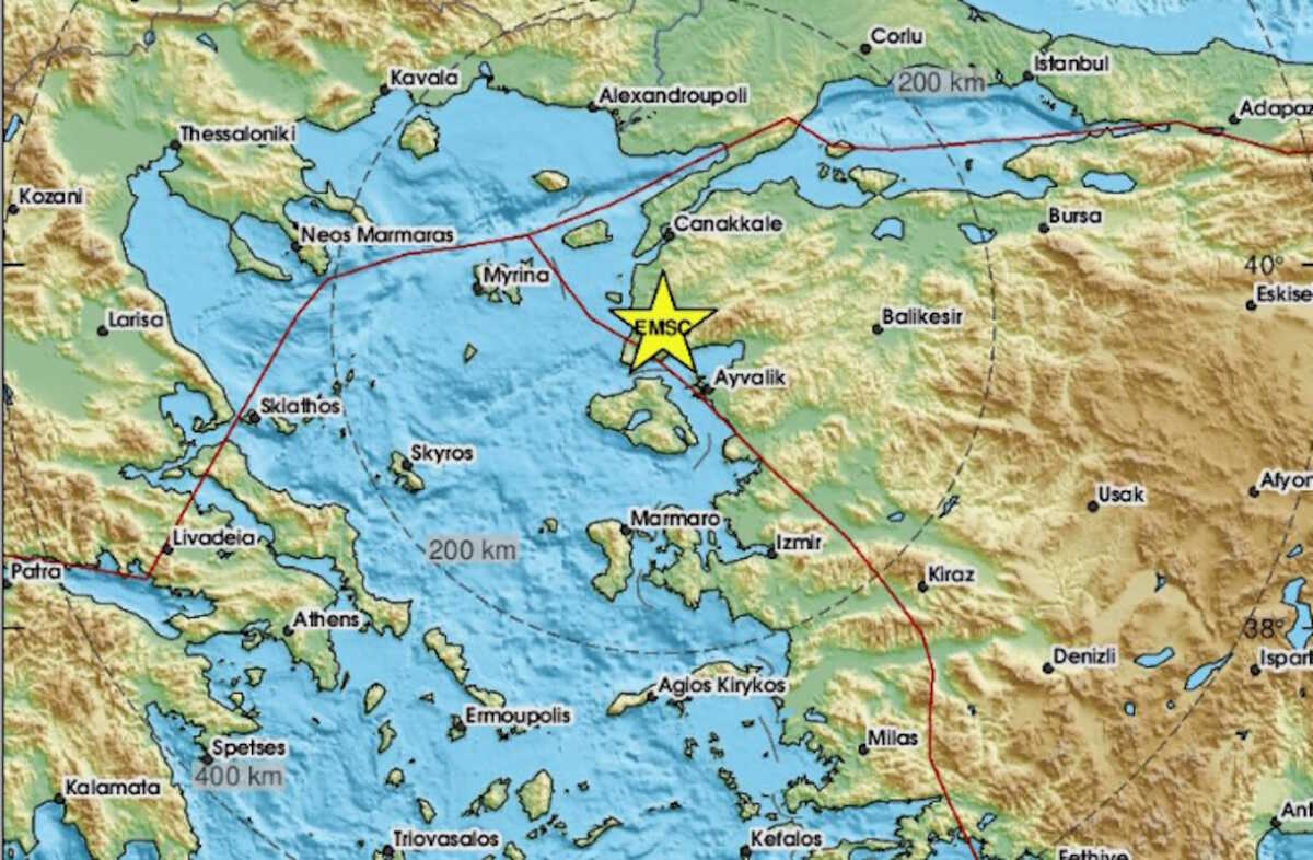 Σεισμός 4,9 Ρίχτερ στα παράλια της  Τουρκίας – Έγινε αισθητός και στη Λέσβο